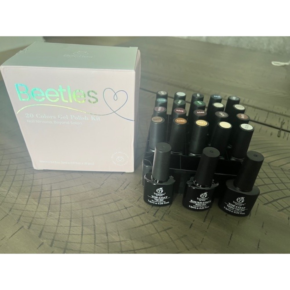 Beetles 20 Colors Gel Nail Polish Kit Nirvana Beyond Salon - Top Coat Foundation